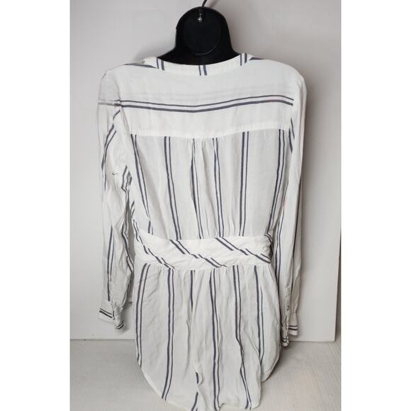 Women's Small High Vibrations casual-chic Stripe Mini Shirt Dress By Soho - Picture 15 of 16